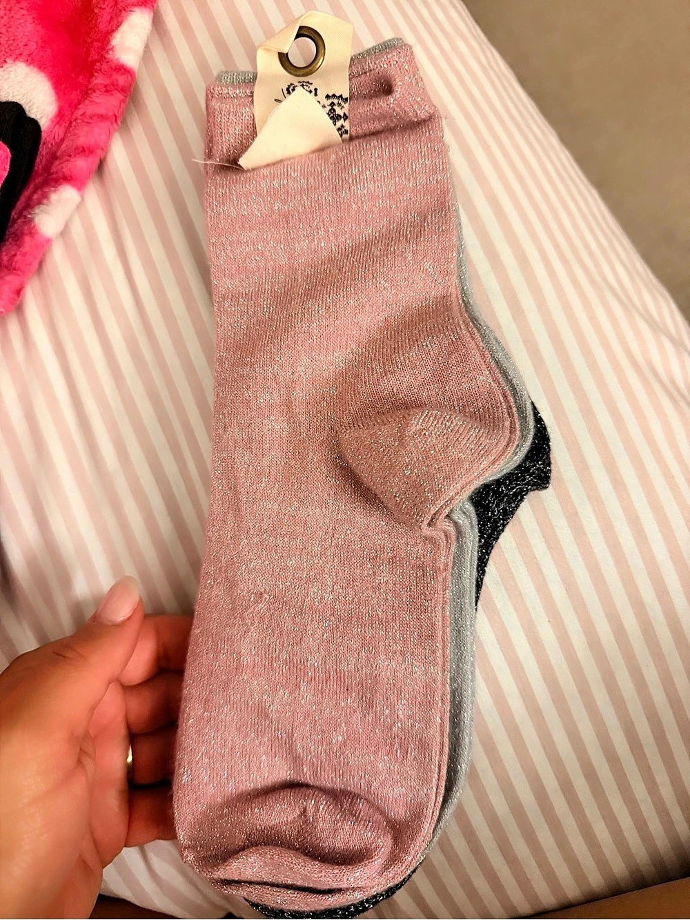 Free People Glitter Crew Sock 3-Pack new